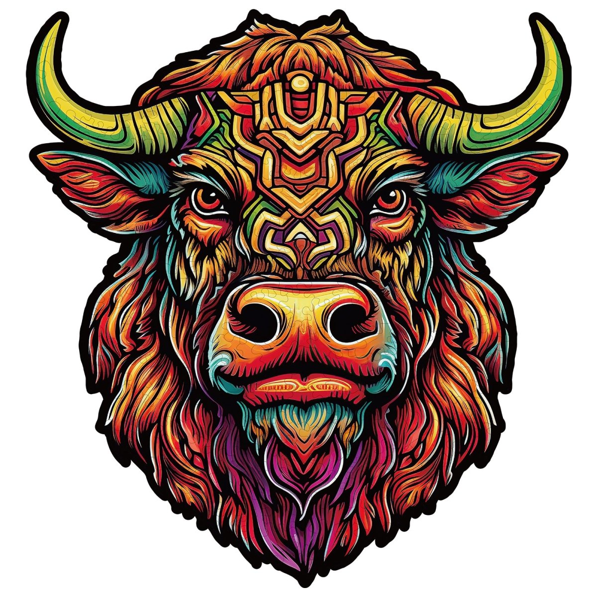 Angry Bull Wooden Jigsaw Puzzle - KAAYEE Puzzle