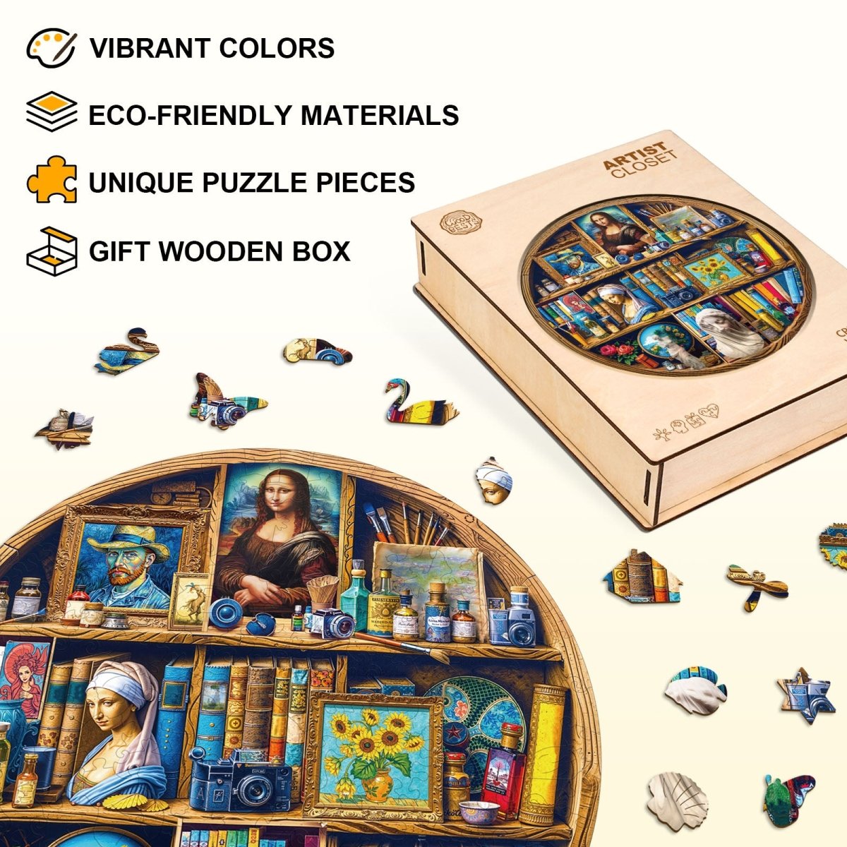 Artist Closet Wooden Jigsaw Puzzle - KAAYEE Puzzle