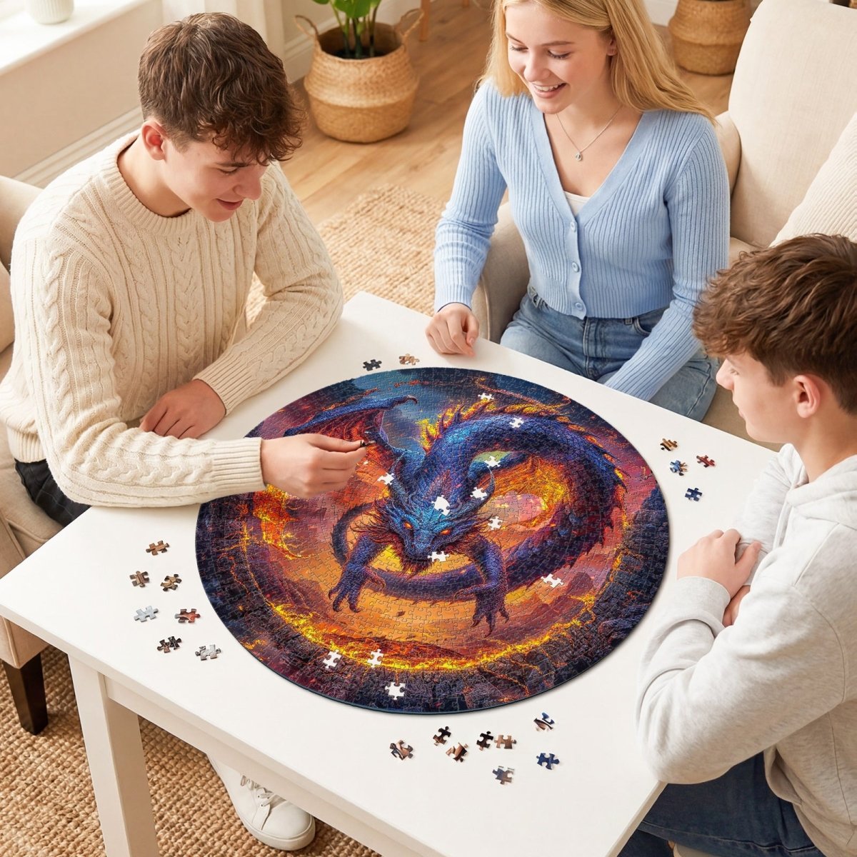 Artistic 1000 - Piece Cardboard Jigsaw Puzzle - Abyssfire Dragon - KAAYEE Puzzle