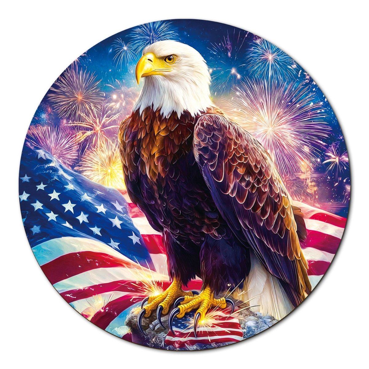 Artistic 1000 - Piece Cardboard Jigsaw Puzzle - Bald Eagle Flag - KAAYEE Puzzle