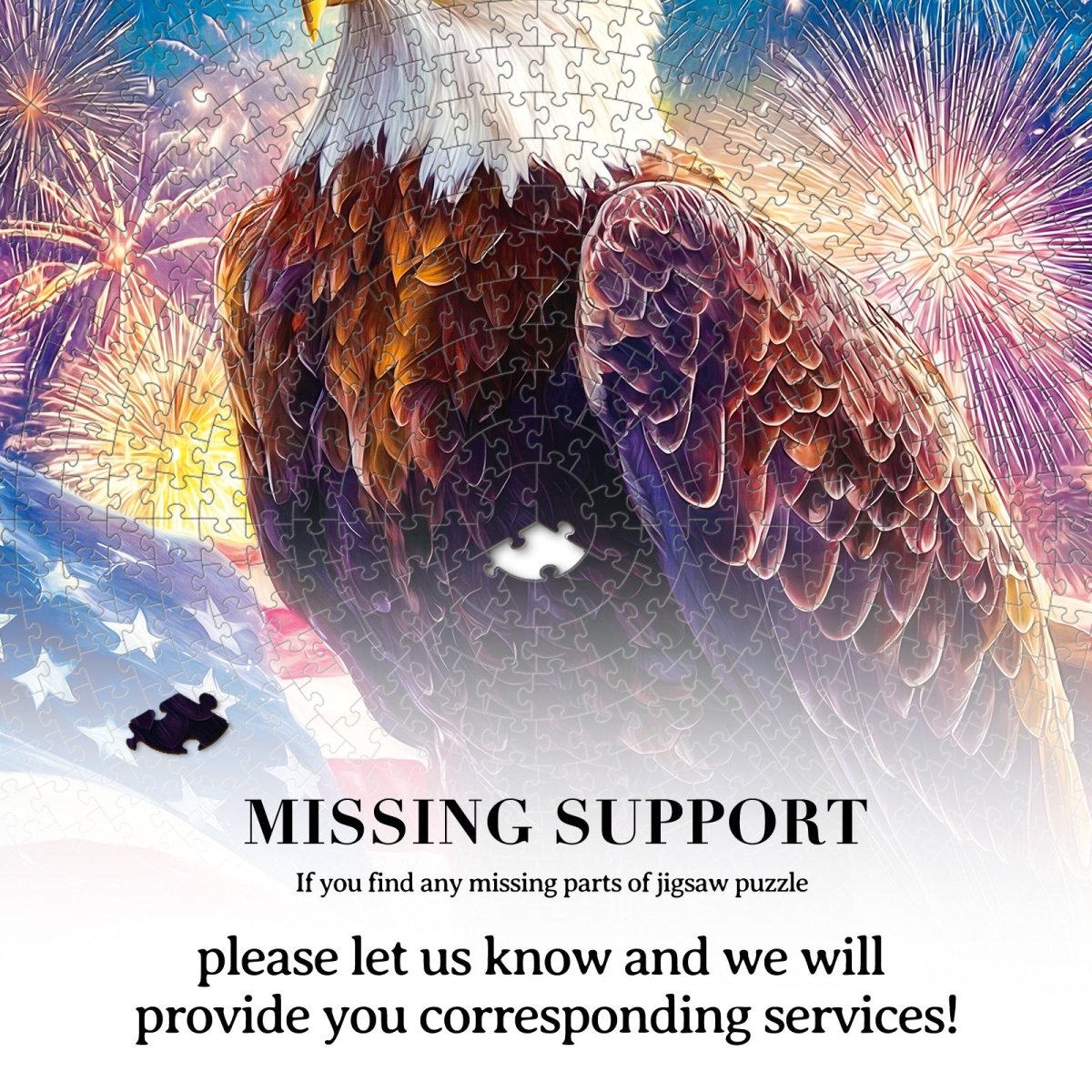 Artistic 1000 - Piece Cardboard Jigsaw Puzzle - Bald Eagle Flag - KAAYEE Puzzle