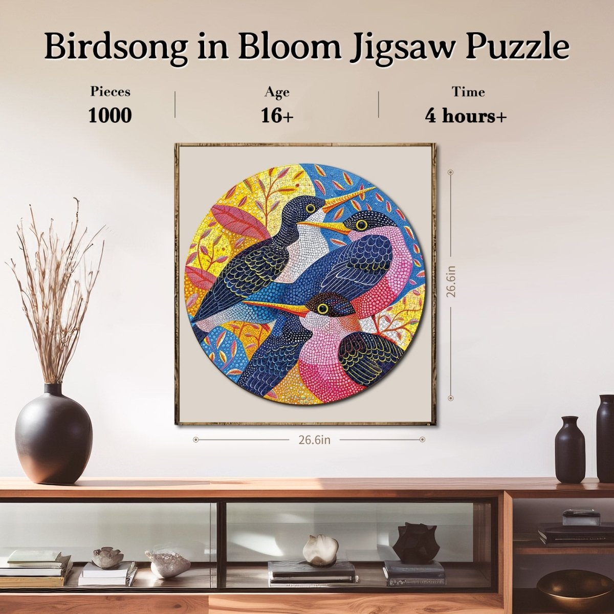 Artistic 1000 - Piece Cardboard Jigsaw Puzzle - Birdsong in Bloom - KAAYEE Puzzle