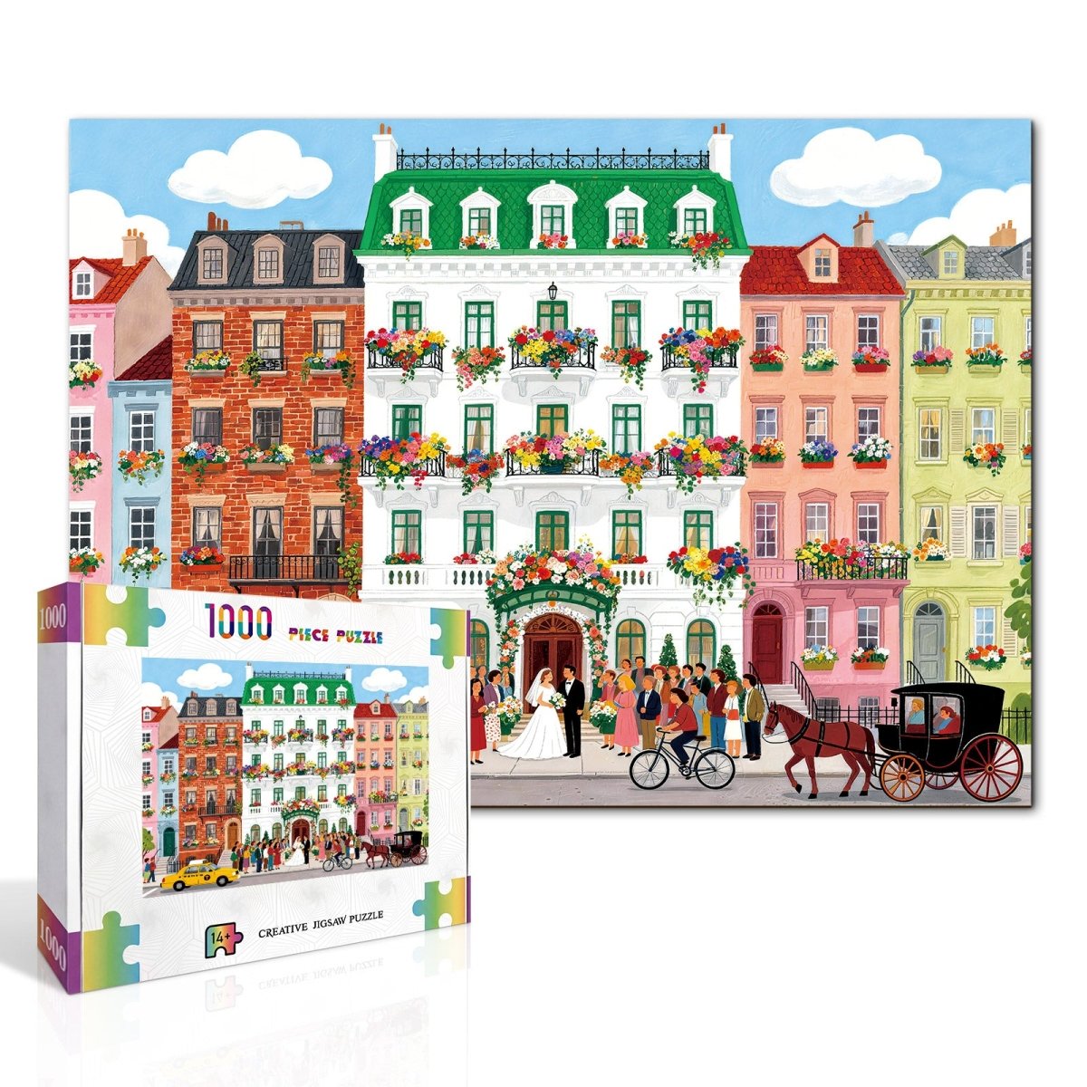 Artistic 1000 - Piece Cardboard Jigsaw Puzzle - Bloom Street Wedding - KAAYEE Puzzle