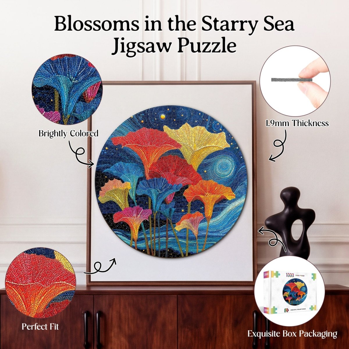 Artistic 1000 - Piece Cardboard Jigsaw Puzzle - Blossoms in the Starry Sea - KAAYEE Puzzle
