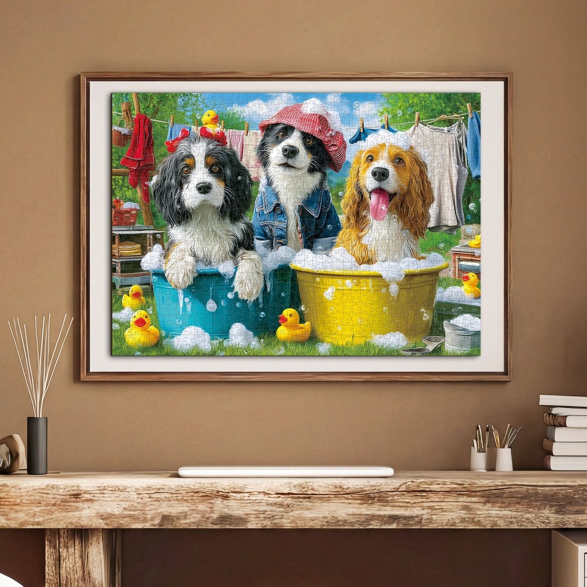 Artistic 1000 - Piece Cardboard Jigsaw Puzzle - Bubble Pup Squad - KAAYEE Puzzle