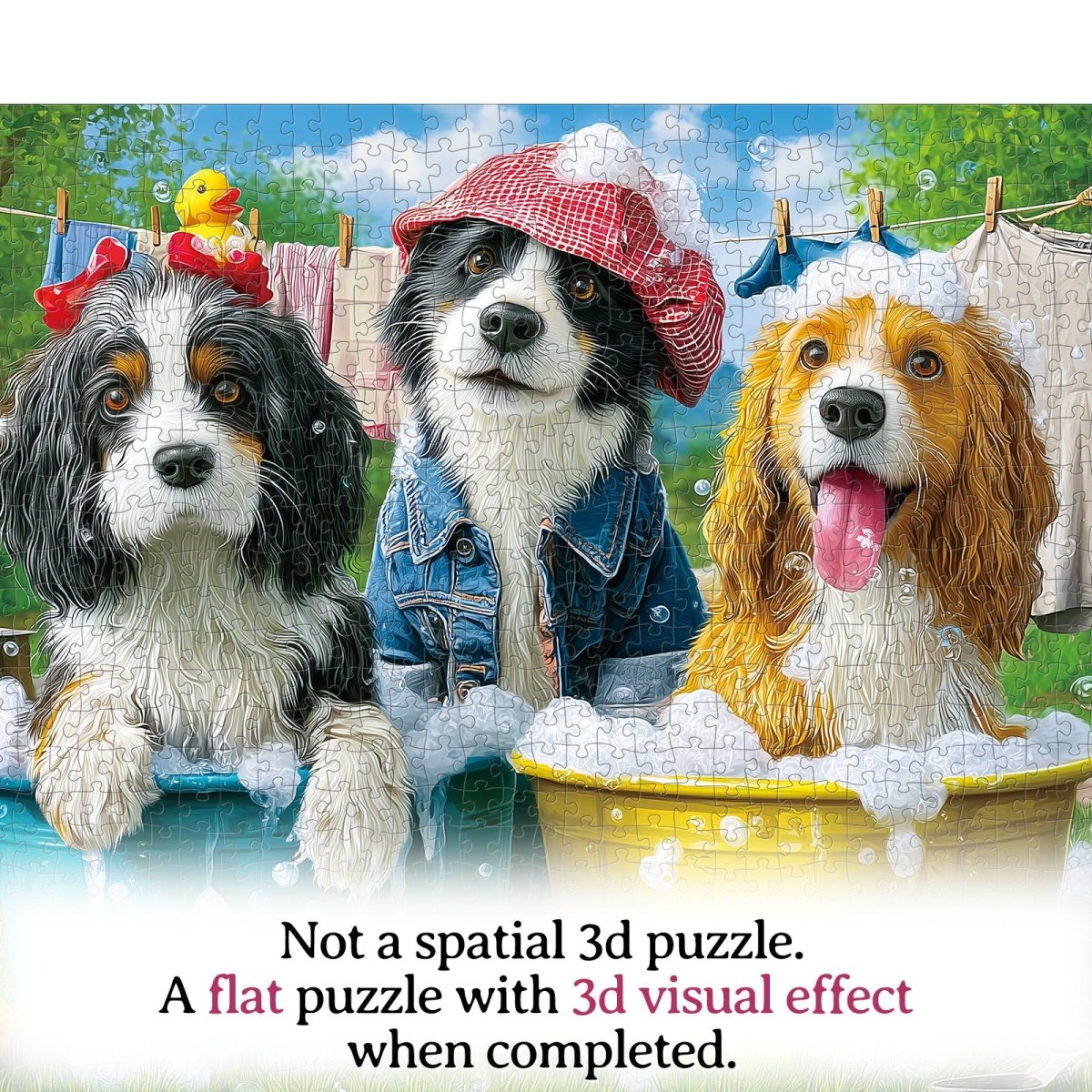 Artistic 1000 - Piece Cardboard Jigsaw Puzzle - Bubble Pup Squad - KAAYEE Puzzle