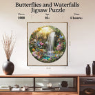 Artistic 1000 - Piece Cardboard Jigsaw Puzzle - Butterflies and Waterfalls - KAAYEE Puzzle