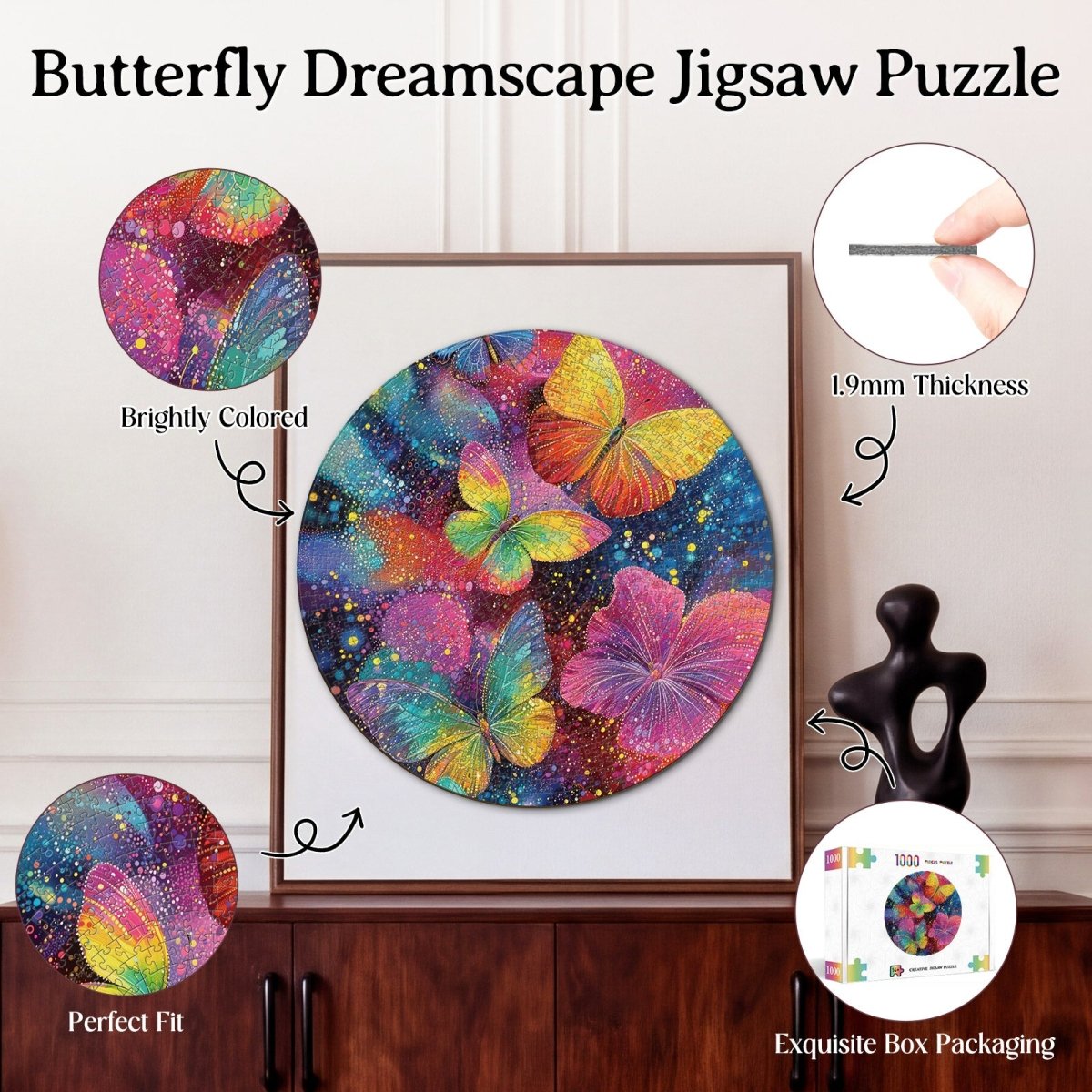 Artistic 1000 - Piece Cardboard Jigsaw Puzzle - Butterfly Dreamscape - KAAYEE Puzzle