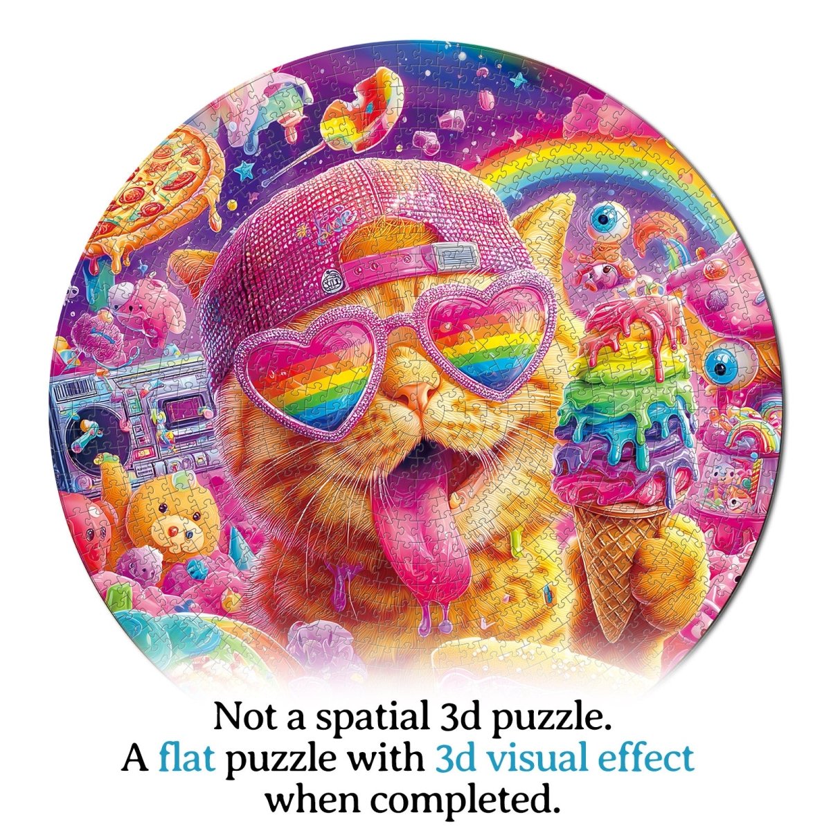 Artistic 1000 - Piece Cardboard Jigsaw Puzzle - Candy Pop Cat - KAAYEE Puzzle
