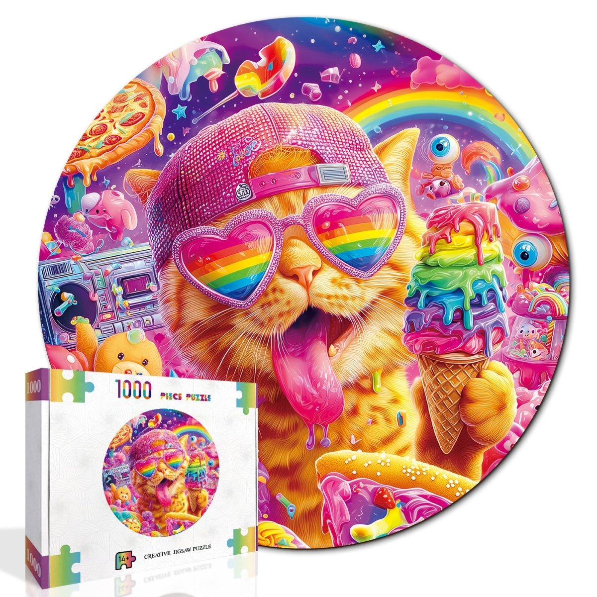 Artistic 1000 - Piece Cardboard Jigsaw Puzzle - Candy Pop Cat - KAAYEE Puzzle