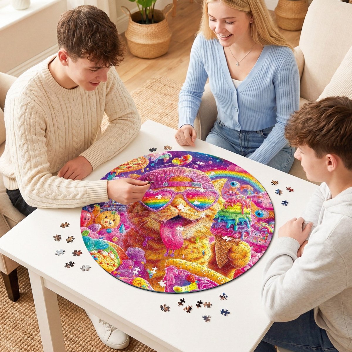 Artistic 1000 - Piece Cardboard Jigsaw Puzzle - Candy Pop Cat - KAAYEE Puzzle