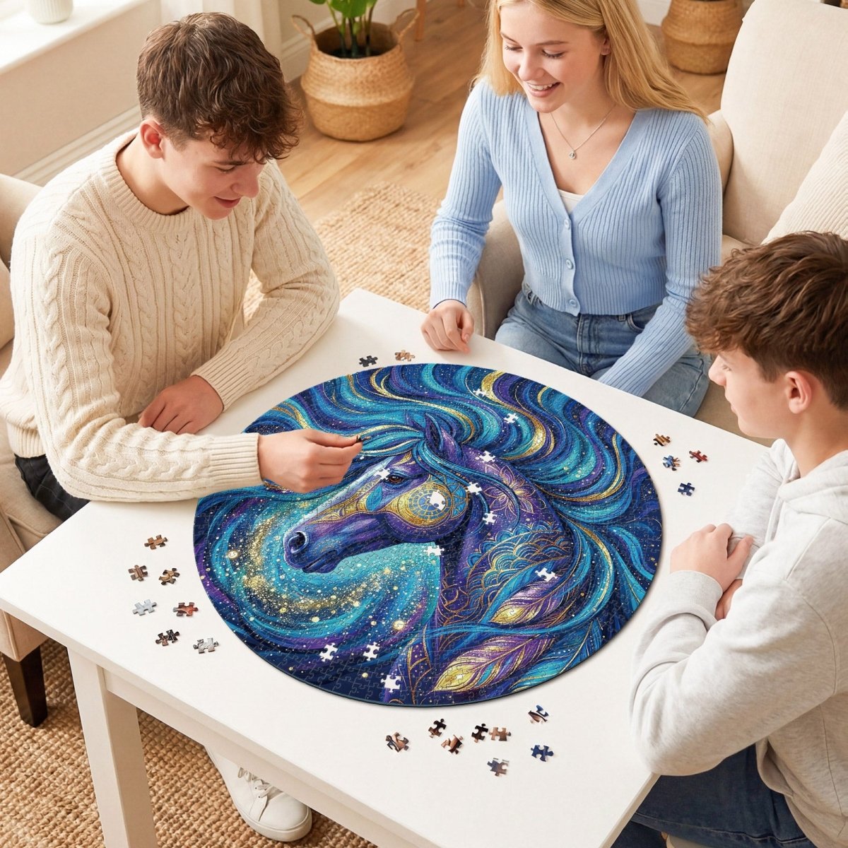 Artistic 1000 - Piece Cardboard Jigsaw Puzzle - Celestial Violet Steed - KAAYEE Puzzle