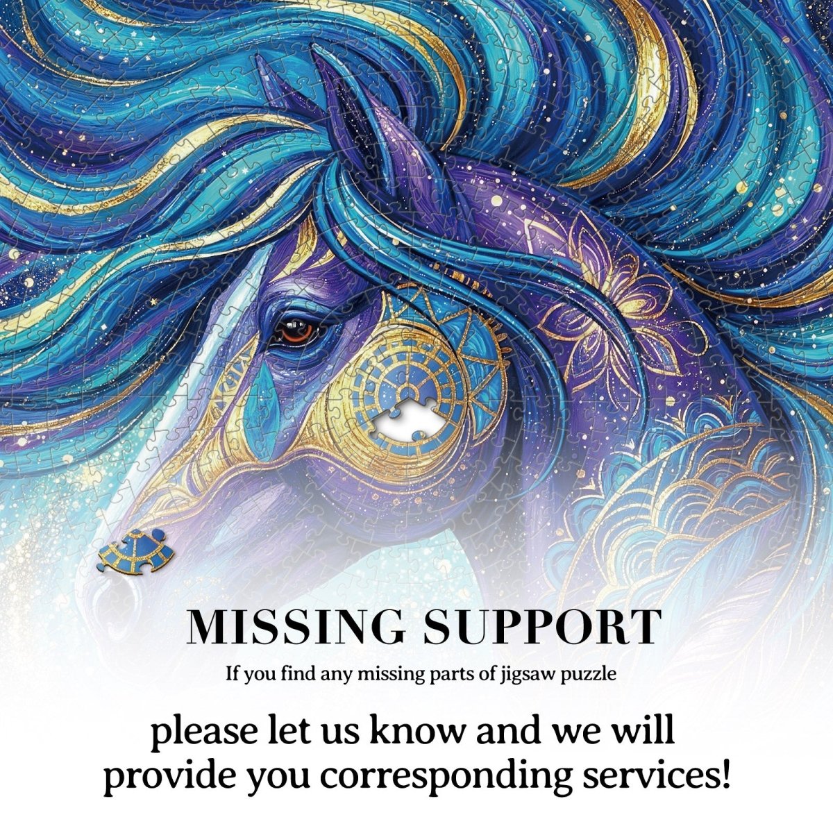 Artistic 1000 - Piece Cardboard Jigsaw Puzzle - Celestial Violet Steed - KAAYEE Puzzle