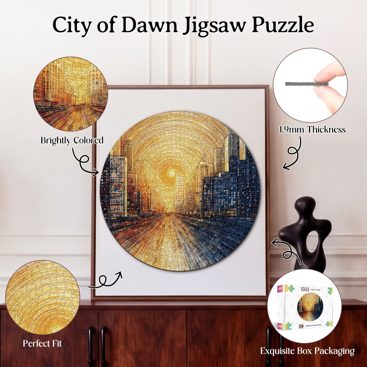 Artistic 1000 - Piece Cardboard Jigsaw Puzzle - City of Dawn - KAAYEE Puzzle