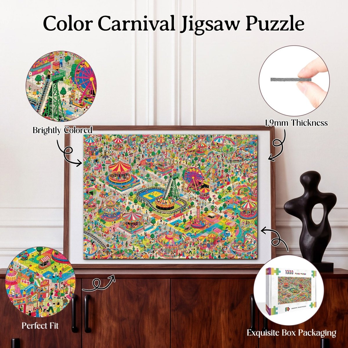 Artistic 1000 - Piece Cardboard Jigsaw Puzzle - Color Carnival - KAAYEE Puzzle