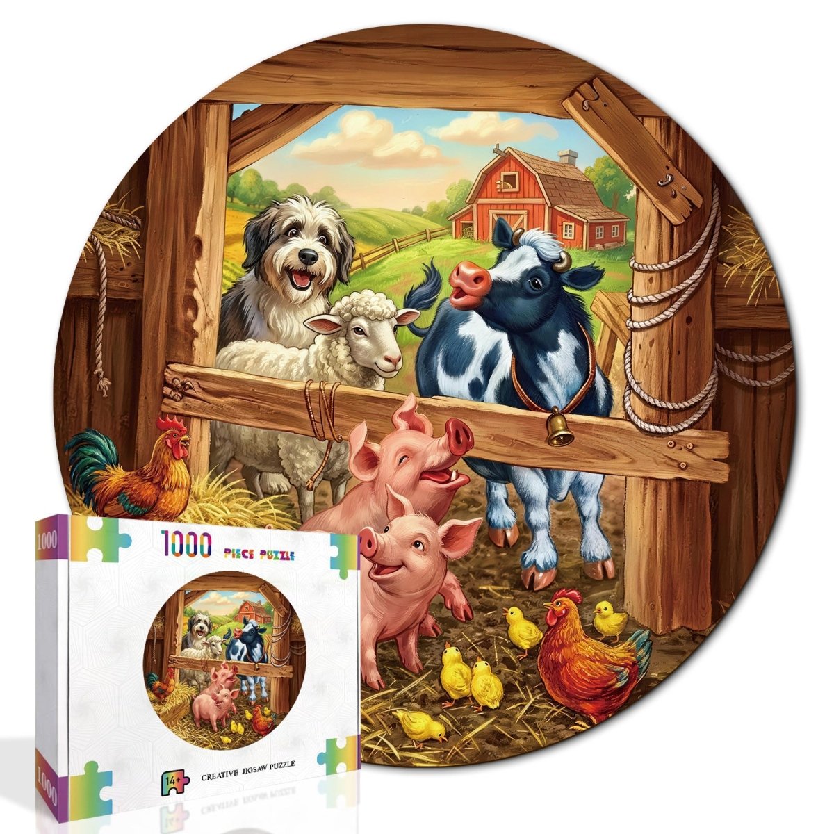 Artistic 1000 - Piece Cardboard Jigsaw Puzzle - Cute Critter Farm - KAAYEE Puzzle