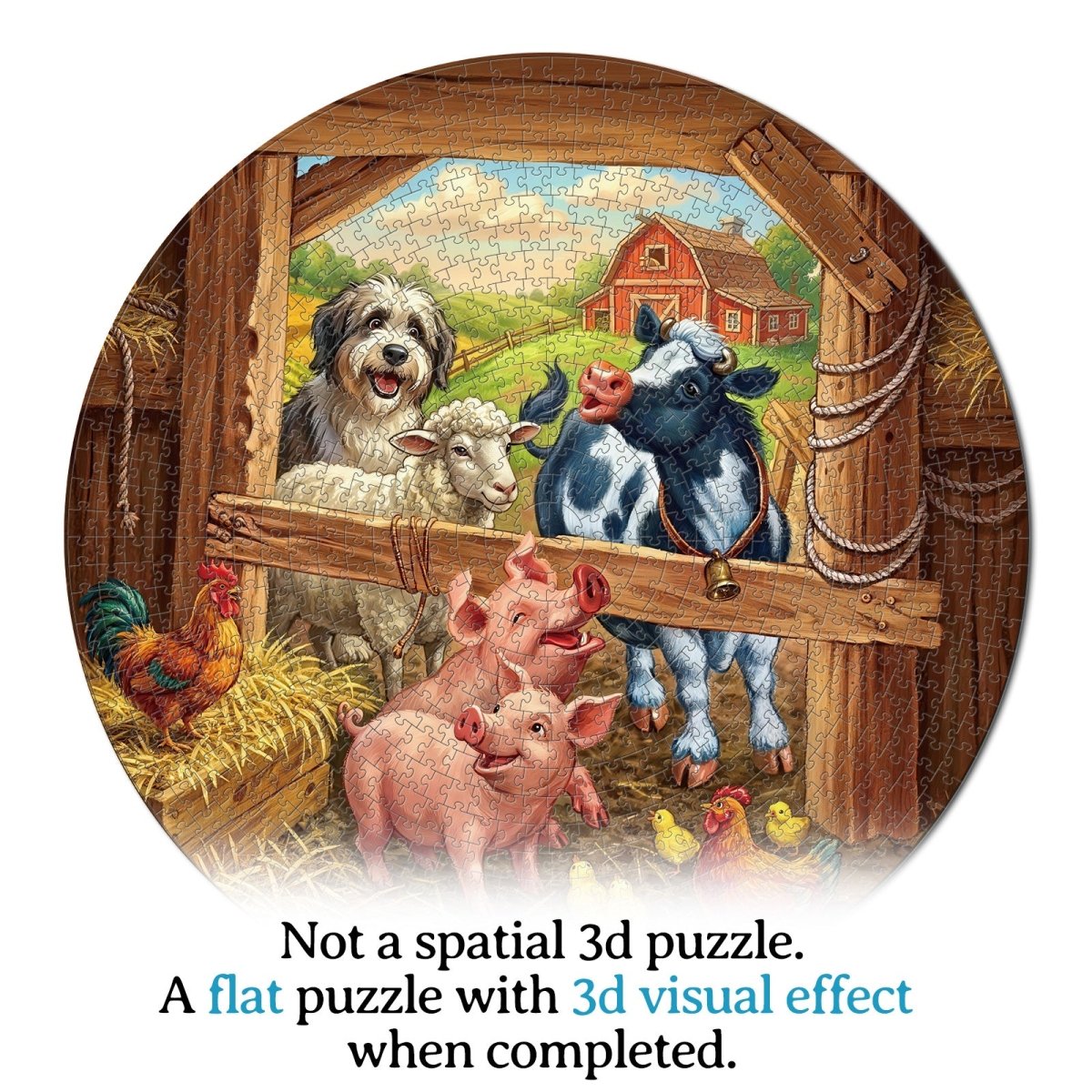 Artistic 1000 - Piece Cardboard Jigsaw Puzzle - Cute Critter Farm - KAAYEE Puzzle