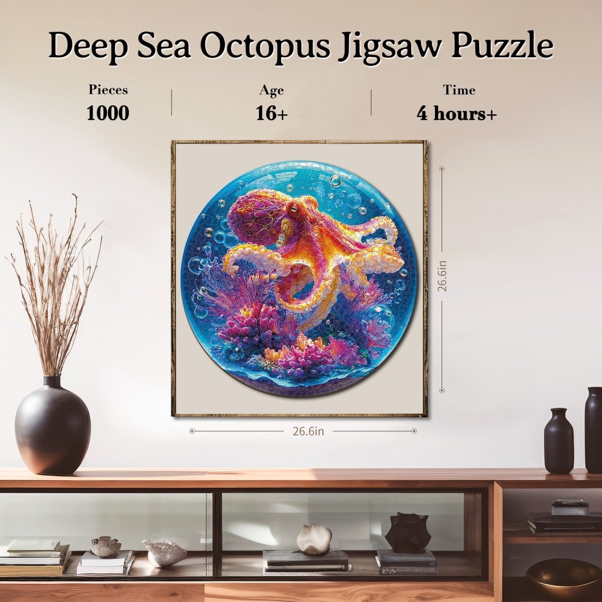 Artistic 1000 - Piece Cardboard Jigsaw Puzzle - Deep Sea Octopus - KAAYEE Puzzle
