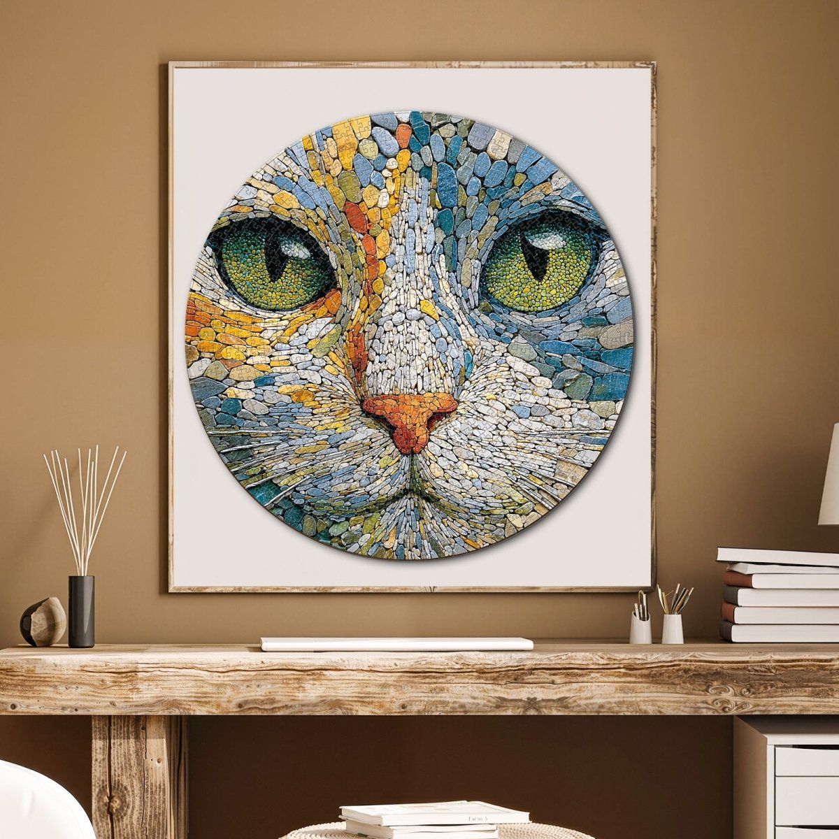 Artistic 1000 - Piece Cardboard Jigsaw Puzzle - Emerald Cat - KAAYEE Puzzle