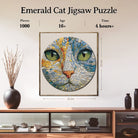 Artistic 1000 - Piece Cardboard Jigsaw Puzzle - Emerald Cat - KAAYEE Puzzle