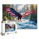 Artistic 1000 - Piece Cardboard Jigsaw Puzzle - Flag Bald Eagle 2 - KAAYEE Puzzle