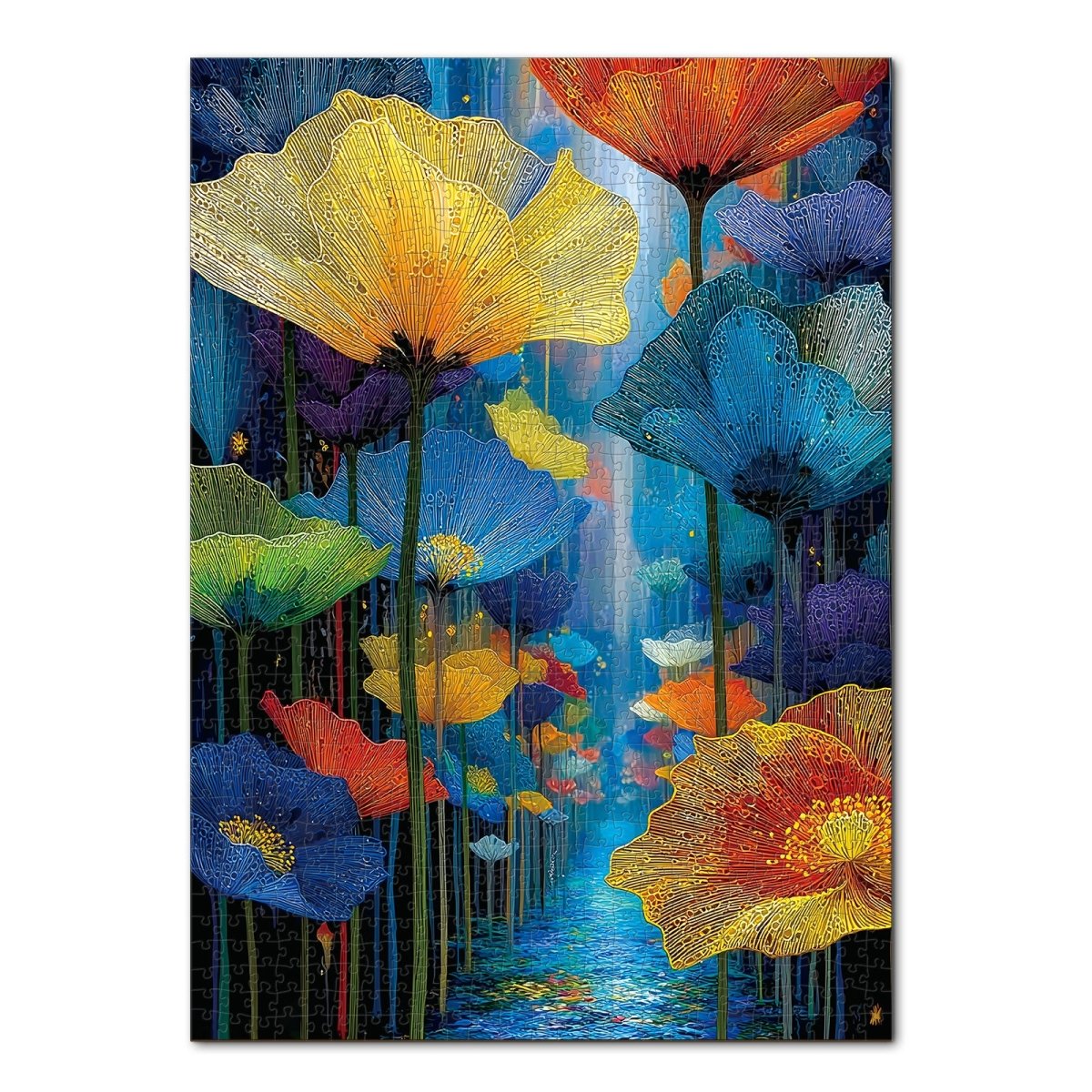 Artistic 1000-Piece Cardboard Jigsaw Puzzle - Floral Dreamscape