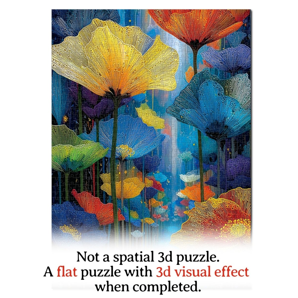 Artistic 1000-Piece Cardboard Jigsaw Puzzle - Floral Dreamscape
