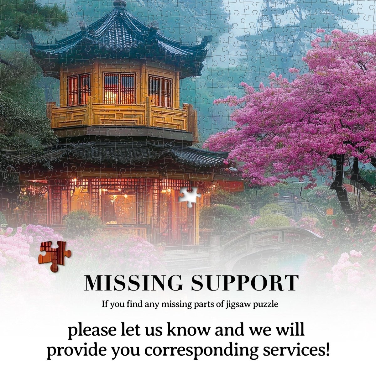 Artistic 1000 - Piece Cardboard Jigsaw Puzzle - Flower Courtyard by the Stream - KAAYEE Puzzle