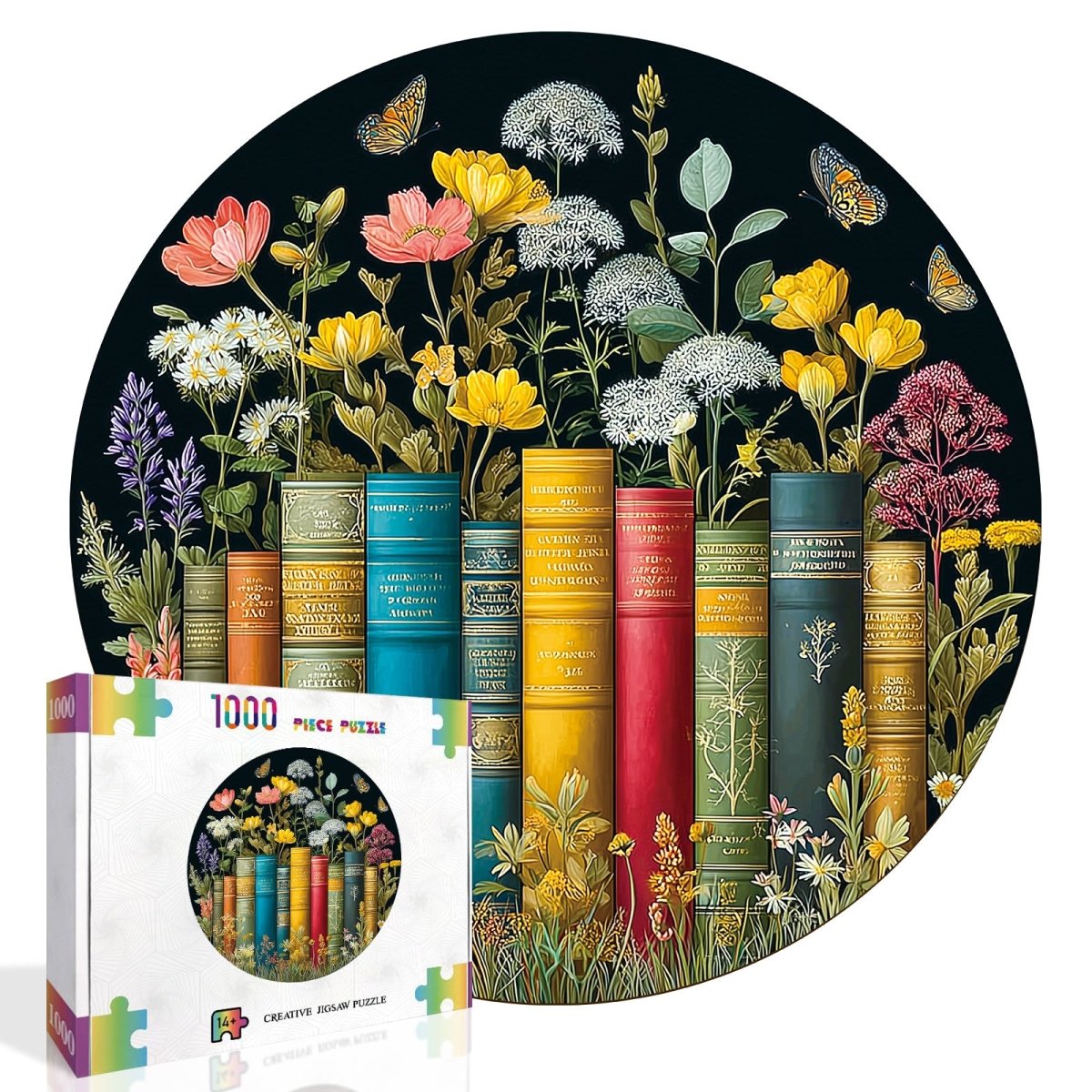 Artistic 1000 - Piece Cardboard Jigsaw Puzzle - Flower on Book - KAAYEE Puzzle