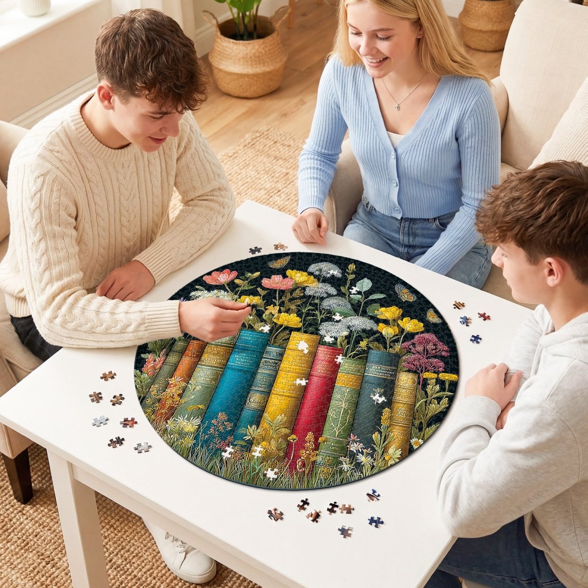 Artistic 1000 - Piece Cardboard Jigsaw Puzzle - Flower on Book - KAAYEE Puzzle