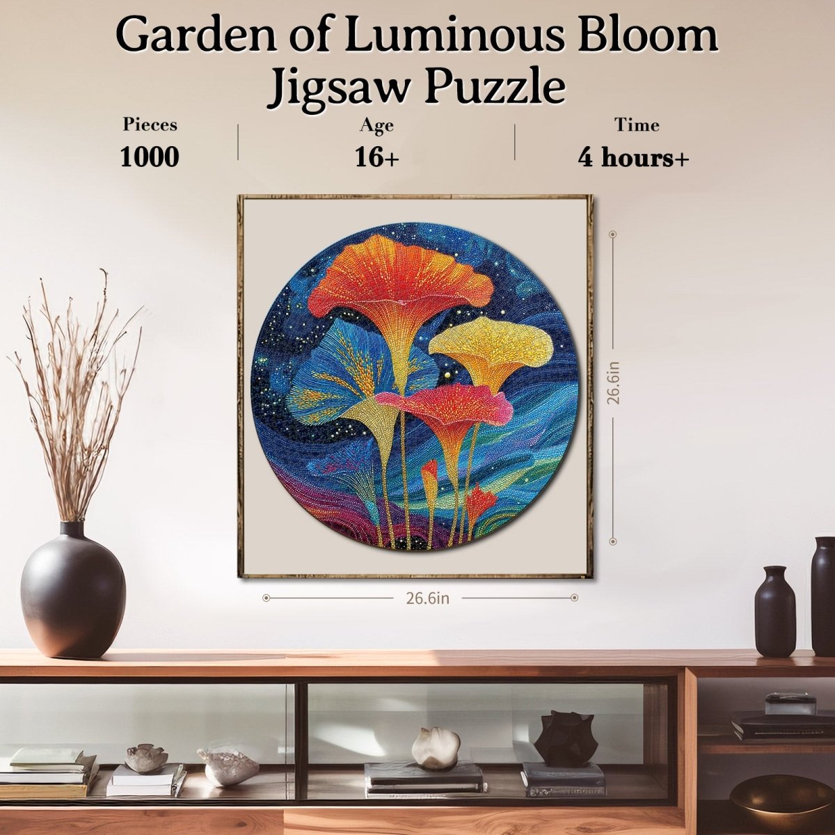 Artistic 1000 - Piece Cardboard Jigsaw Puzzle - Garden of Luminous Bloom - KAAYEE Puzzle