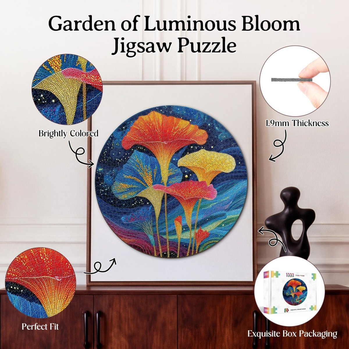 Artistic 1000 - Piece Cardboard Jigsaw Puzzle - Garden of Luminous Bloom - KAAYEE Puzzle