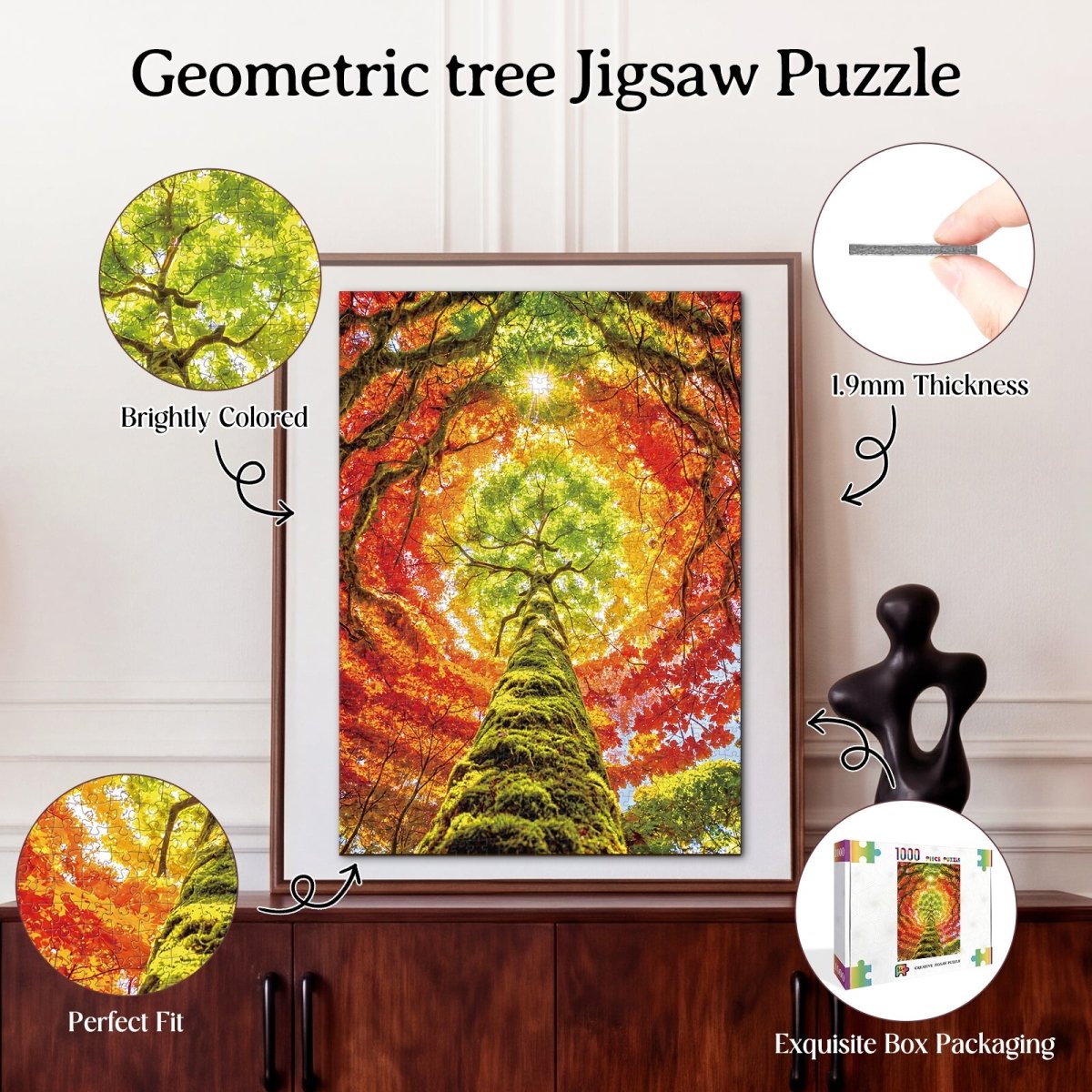 Artistic 1000 - Piece Cardboard Jigsaw Puzzle - Geometric Tree (rectangle) - KAAYEE Puzzle