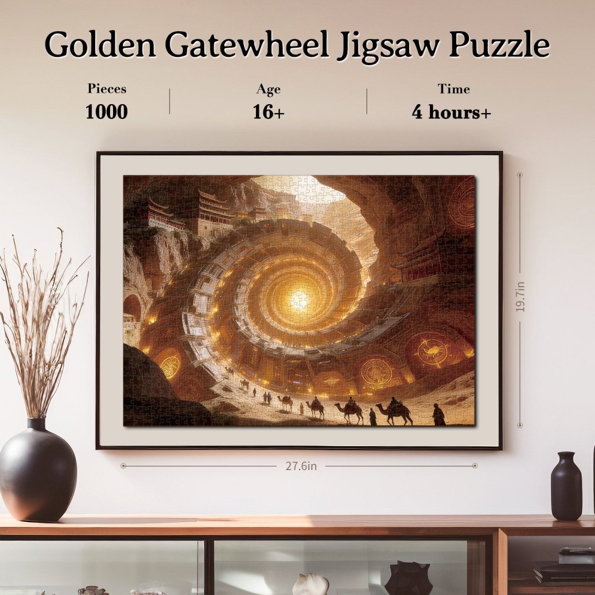 Artistic 1000 - Piece Cardboard Jigsaw Puzzle - Golden Gatewheel - KAAYEE Puzzle
