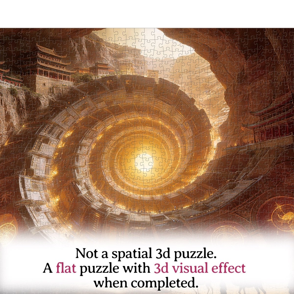 Artistic 1000 - Piece Cardboard Jigsaw Puzzle - Golden Gatewheel - KAAYEE Puzzle