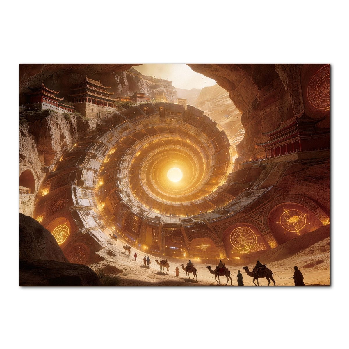 Artistic 1000 - Piece Cardboard Jigsaw Puzzle - Golden Gatewheel - KAAYEE Puzzle