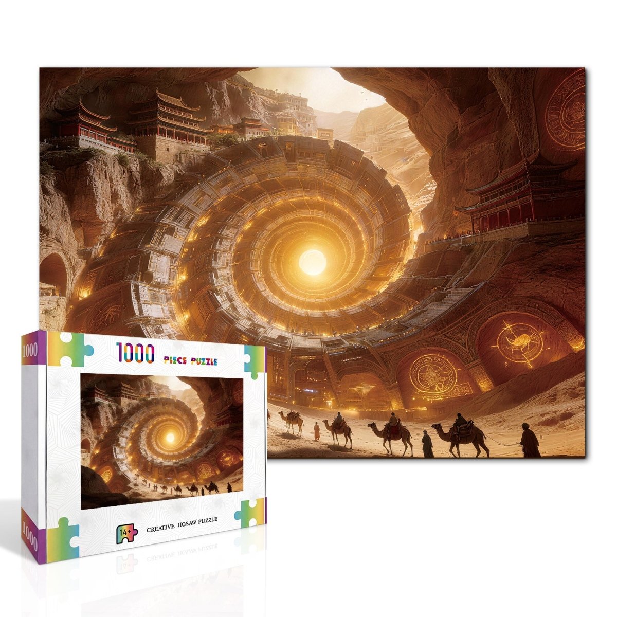 Artistic 1000 - Piece Cardboard Jigsaw Puzzle - Golden Gatewheel - KAAYEE Puzzle