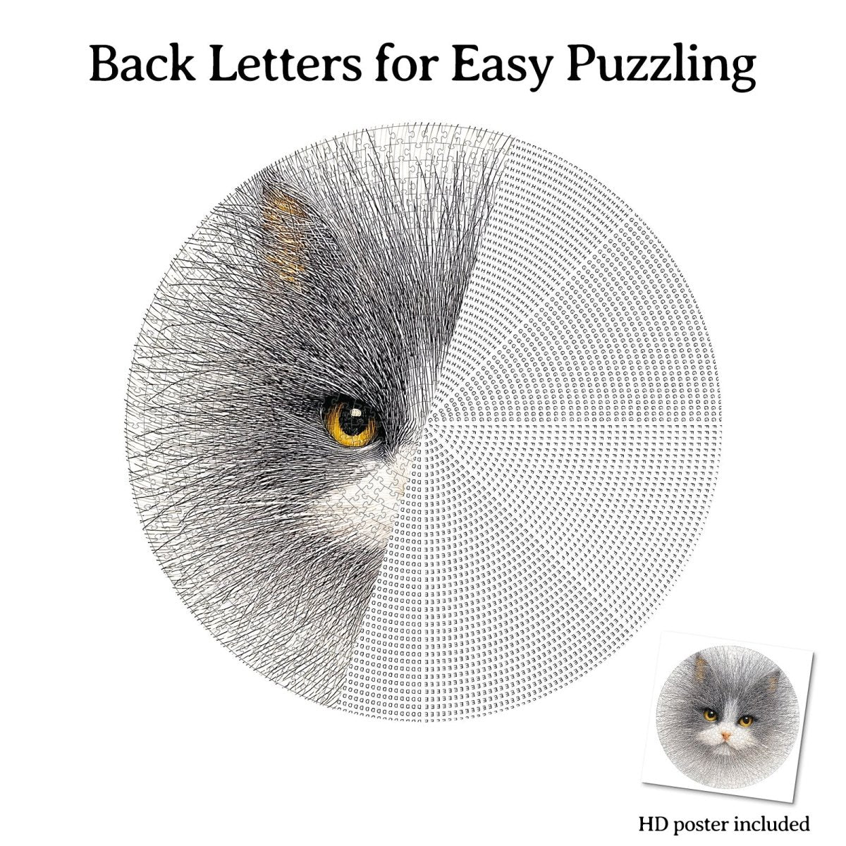 Artistic 1000 - Piece Cardboard Jigsaw Puzzle - Line Cat - KAAYEE Puzzle