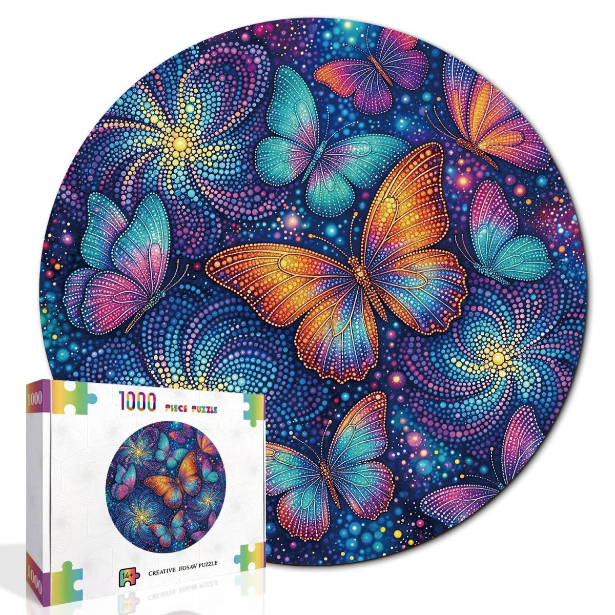 Artistic 1000 - Piece Cardboard Jigsaw Puzzle - Luminous Butterfly Realm - KAAYEE Puzzle