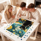 Artistic 1000 - Piece Cardboard Jigsaw Puzzle - Moonlit Black Cat - KAAYEE Puzzle