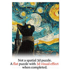 Artistic 1000 - Piece Cardboard Jigsaw Puzzle - Moonlit Black Cat - KAAYEE Puzzle