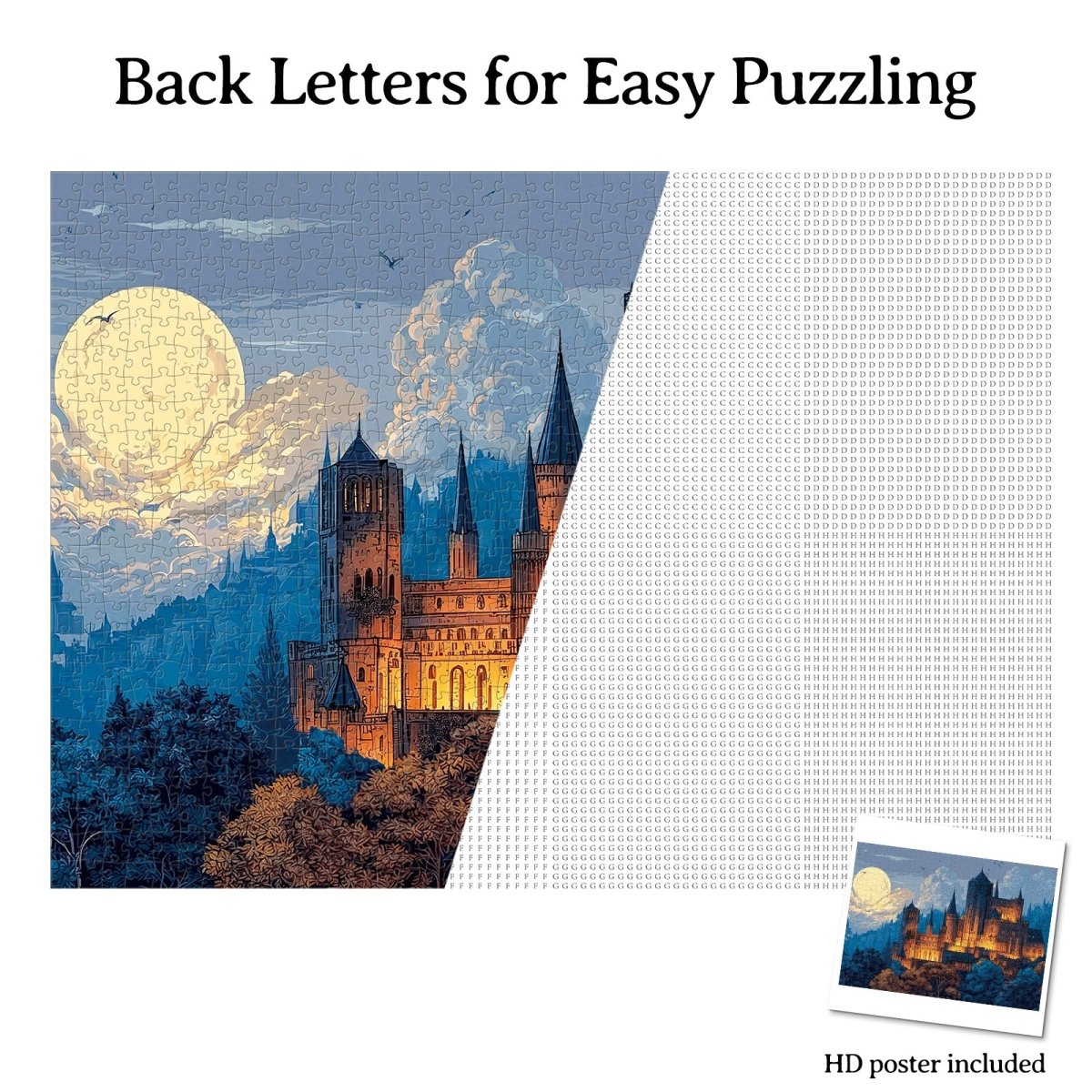 Artistic 1000 - Piece Cardboard Jigsaw Puzzle - Moonlit Castle - KAAYEE Puzzle