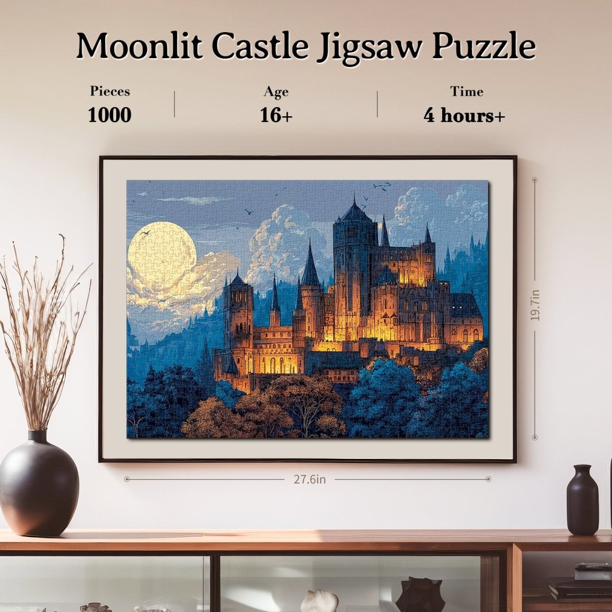 Artistic 1000 - Piece Cardboard Jigsaw Puzzle - Moonlit Castle - KAAYEE Puzzle