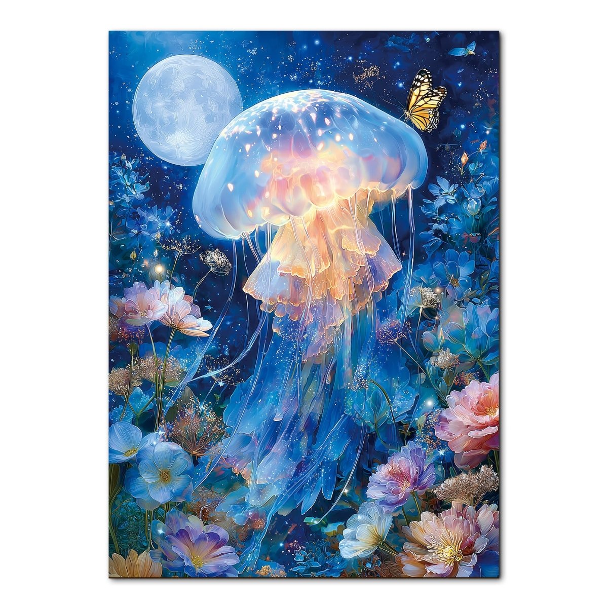 Artistic 1000 - Piece Cardboard Jigsaw Puzzle - Moonlit Jellyfish - KAAYEE Puzzle