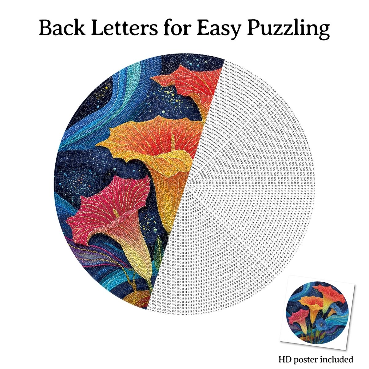 Artistic 1000 - Piece Cardboard Jigsaw Puzzle - Moonlit Waves of Flowers - KAAYEE Puzzle