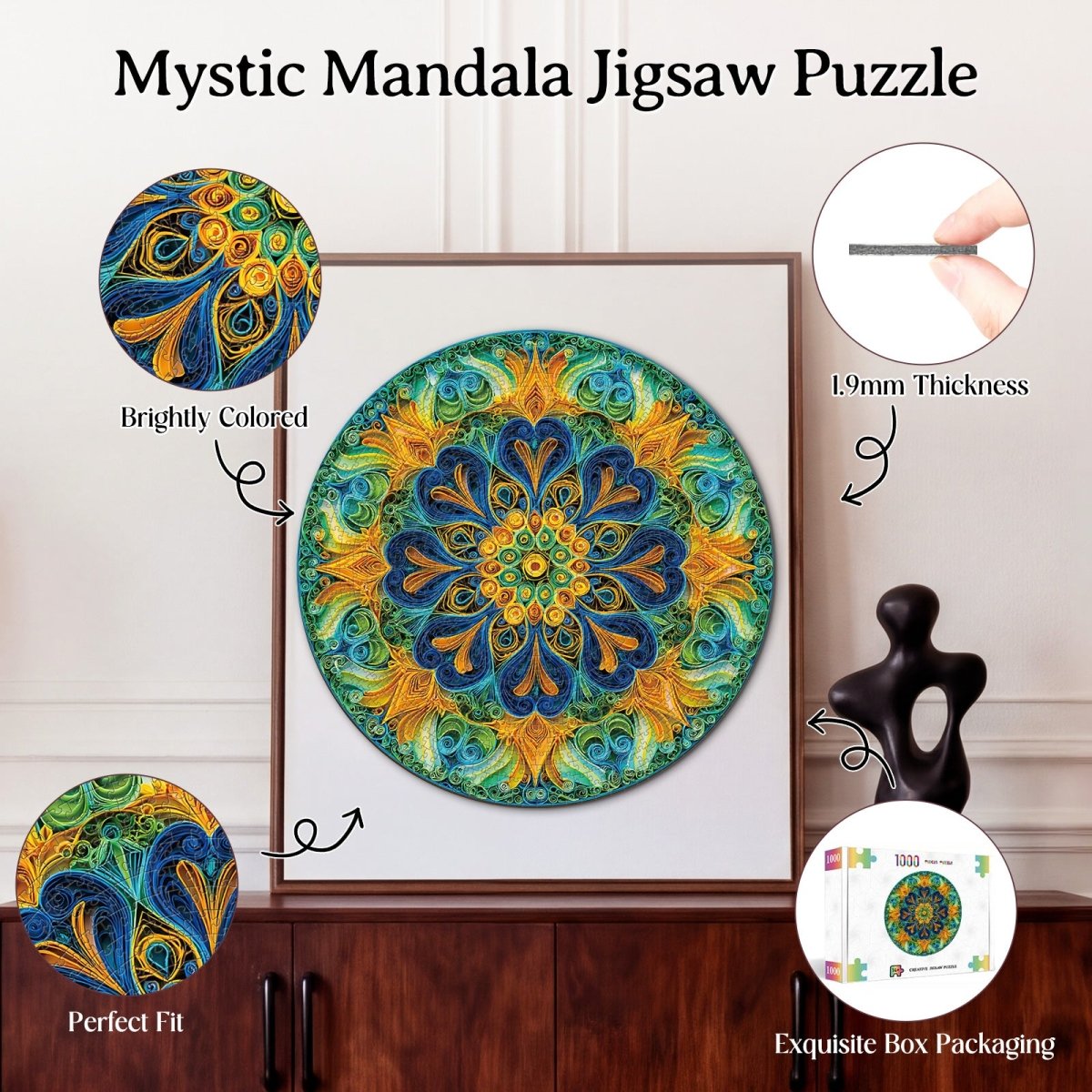 Artistic 1000 - Piece Cardboard Jigsaw Puzzle - Mystic Mandala - KAAYEE Puzzle