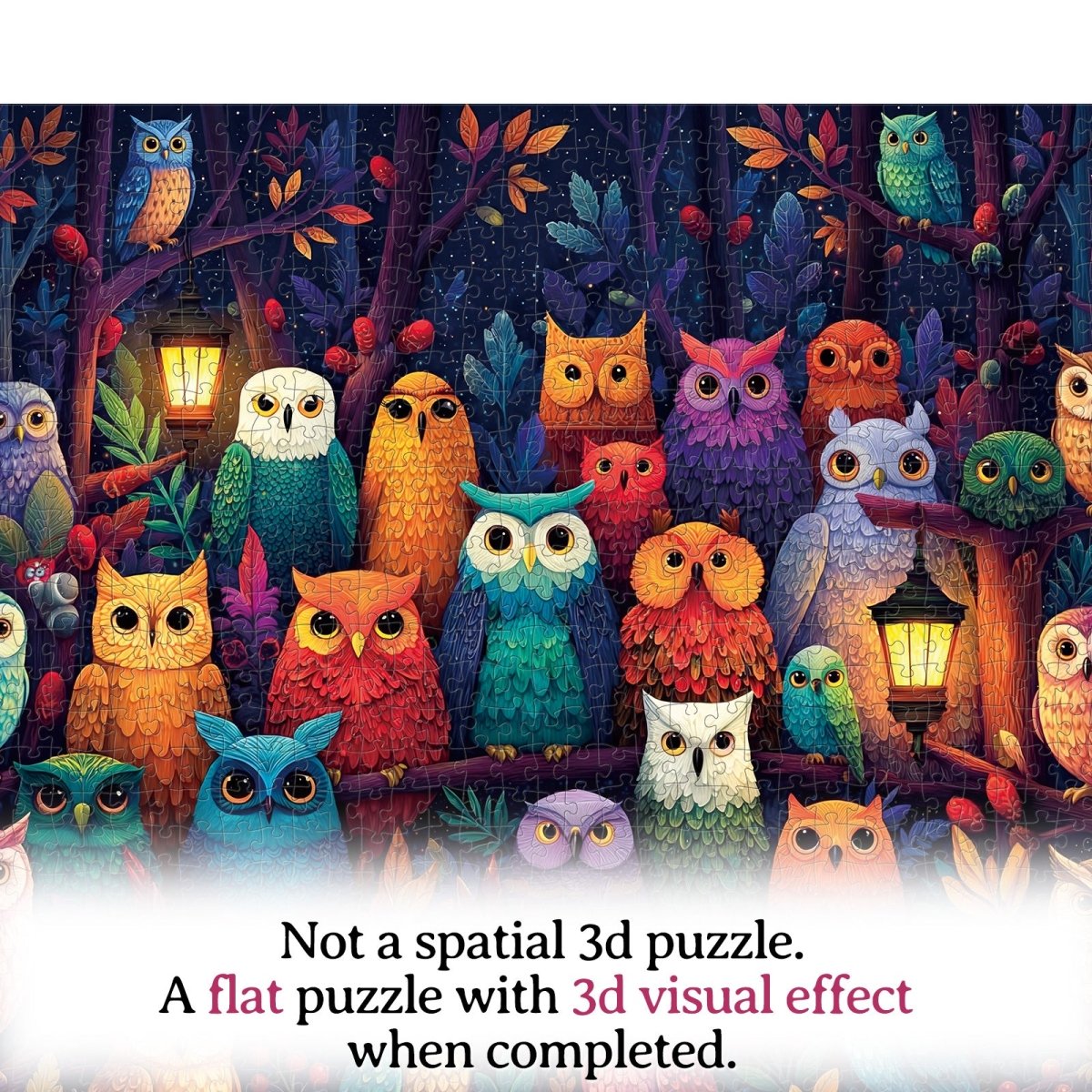 Artistic 1000 - Piece Cardboard Jigsaw Puzzle - Owl Grove - KAAYEE Puzzle