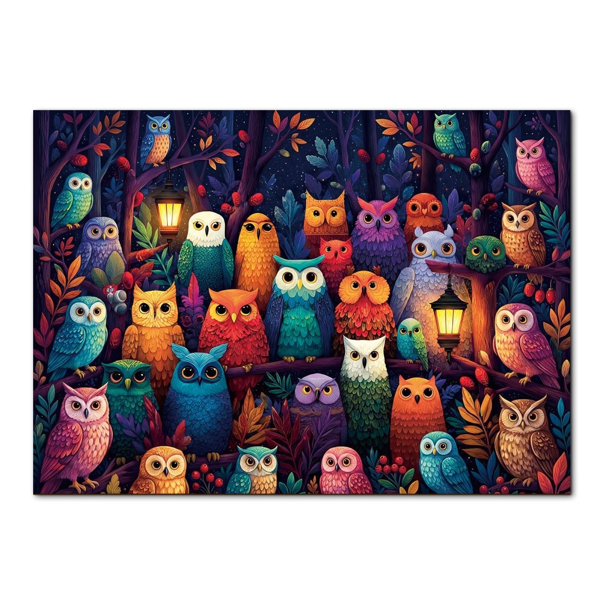 Artistic 1000 - Piece Cardboard Jigsaw Puzzle - Owl Grove - KAAYEE Puzzle