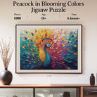 Artistic 1000 - Piece Cardboard Jigsaw Puzzle - Peacock in Blooming Colors - KAAYEE Puzzle