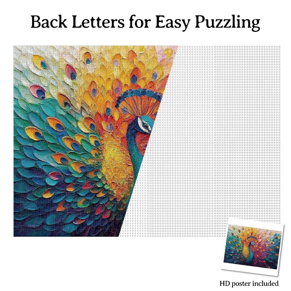 Artistic 1000 - Piece Cardboard Jigsaw Puzzle - Peacock in Blooming Colors - KAAYEE Puzzle